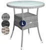 CASARIA® Gartentisch Polyrattan Wetterfest Rund Klein 60cm Produktbild-Vorschau 1