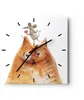 Wanduhr - Quadrat - Glasuhr - Katze Maus Kinder - 30x30cm - Produktbild-Vorschau 1
