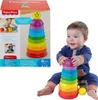 A baby is playing with a Fisher-Price Stack & Roll Cups toy. Produktbild-Vorschau