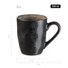 A single black speckled mug with dimensions indicated. Produktbild-Vorschau