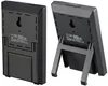 The back view of a black digital weather station with a stand. Produktbild-Vorschau