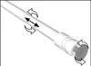 Diagram showing how to extend and rotate a telescopic rod. Produktbild-Vorschau