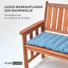 HOMESCAPES 2er polštář na lavici modrý 100% bavlna Náhled obrázku produktu 2