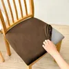 Stretch Sitzbezug für Stühle - 40 x 40 cm - Braun Samt - Produktbild-Vorschau 3