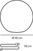 Diagram showing the dimensions of a garden light and its cable. Podgląd zdjęcia produktu