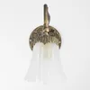 Wandleuchte Messing massiv Glas Floral verstellbar Produktbild-Vorschau 3