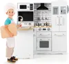 COSTWAY Kinder Eckküchen-Set, L-förmige Kinderküche aus Produktbild-Vorschau 1