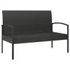 vidaXL Banc de jardin avec coussins Noir 105 cm Poly rotin Voir les images du produit 7