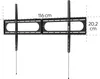 A black TV wall mount is shown against a white background with dimensions indicated. Voir les images du produit