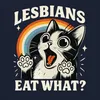 Lesbian eat what cat rainbow retro funny queer sweet Podgląd zdjęcia produktu 3