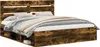 vidaXL Bettrahmen Geräucherte Eiche 200 x 200 cm Massives Produktbild-Vorschau 1