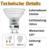 A product image with technical details and two adapter types shown. Produktbild-Vorschau