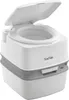 A white and gray portable toilet with the lid open. Náhľad obrázku produktu