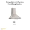 A diagram showing a range hood and listing compatible models. Anteprima dell’immagine prodotto