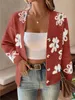 ASKSA Damen Strickjacke V-Ausschnitt Langarm Lose Produktbild-Vorschau 4