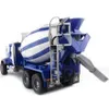 A blue and white cement mixer truck is shown from a rear-side angle against a white background. Podgląd zdjęcia produktu