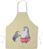 Mr. & Mrs. Panda Schürze Pinguin mit Kind - Gelb Pastell - Produktbild-Vorschau 1