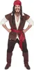 Costume da pirata malvagio bucaniere marrone-bianco-rosso - Anteprima dell’immagine prodotto 3