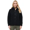 A woman is shown wearing a black fleece jacket. Produktbild-Vorschau