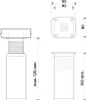 Technical drawing of furniture feet with dimensions. Produktbild-Vorschau