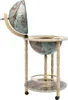 vidaXL Globe Bar s držákem na lahve Eukalyptus Wood Blue Náhled obrázku produktu 3