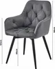 Sedia JORK360 - velluto beige scuro / gambe nere x 2 Anteprima dell’immagine prodotto 7