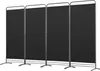 Four black room dividers are set up side-by-side. Anteprima dell’immagine prodotto