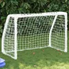 vidaXL Fußballtore für Kinder 2 Stk. mit Ball Weiß 64x35x48 Produktbild-Vorschau 2