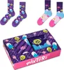 2er-Set rosa und lila Socken für Herren 41-46, lustige Produktbild-Vorschau 1