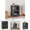 The Living Store Bücherregal Grau 50x35x68 cm Massivholz Produktbild-Vorschau 1