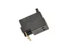 A black electrical switch with gold metal connectors against a white background. Náhľad obrázku produktu