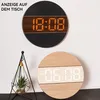 Digitale Holz-Wanduhr mit LED-Anzeige – Groß, rund, 12/24 Produktbild-Vorschau 7