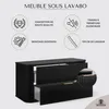 Rodan | Armoire salle bain 100 cm | Noir Mat - Bois | L/H/P Voir les images du produit 2