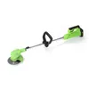 A green and silver electric grass trimmer with a black handle, shown against a white background. Podgląd zdjęcia produktu