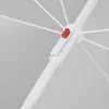 Close-up view of the internal mechanism of a white umbrella, showing the central pole, ribs, and a red locking mechanism. Produktbild-Vorschau