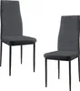 Two gray dining chairs with high backs are shown against a white background. Podgląd zdjęcia produktu