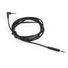 A black audio cable with two 3.5mm jack connectors, one angled. Produktbild-Vorschau