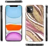 Multiple views of an iPhone 12/12 Pro phone case with a marble pattern. Produktbild-Vorschau