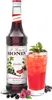 A bottle of Monin Grenadine syrup and a glass of grenadine drink with ice and mint. Anteprima dell’immagine prodotto