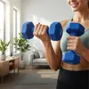 Relaxdays, set di 2 manubri, ghisa, 1 kg, rivestiti, Anteprima dell’immagine prodotto 6