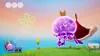 A scene from the video game SpongeBob SquarePants: Battle for Bikini Bottom Rehydrated, showing a large purple jellyfish with a crown, Spongebob, and other game elements. Produktbild-Vorschau