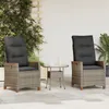 vidaXL Chaise de jardin réglable en polyrotin gris et gris Voir les images du produit 2