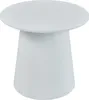 A white, round side table with a tapered base. Podgląd zdjęcia produktu