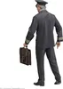 A person wearing a pilot costume, seen from the back, holding a briefcase. Produktbild-Vorschau
