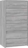 vidaXL Príborník so 6 zásuvkami Grey Sonoma 50x34x96cm Náhľad obrázku produktu 2