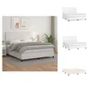 vidaXL Boxspringbett mit Matratze Weiß 160x200 cm Produktbild-Vorschau 1