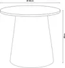 A line drawing of a round table with dimensions indicated. Náhľad obrázku produktu
