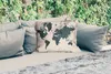 MuchoWow® Outdoor Kissen - Weltkarte - Blau - Braun - 50x30 Produktbild-Vorschau 2