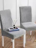 Stuhlhusse - Hellgrau Jacquard - Universeller Stuhlbezug - Produktbild-Vorschau 2