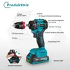 A diagram highlighting the features of a cordless drill with various labels and callouts. Produktbild-Vorschau